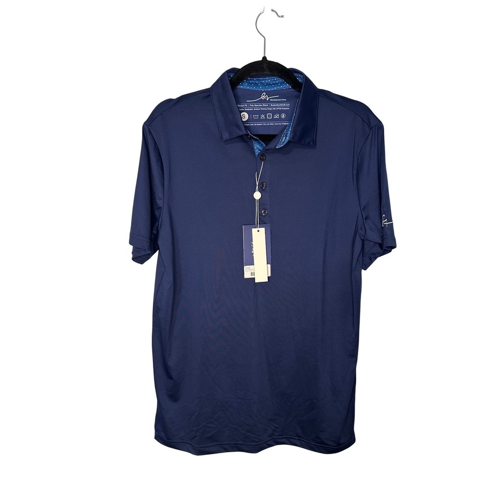 Boston Scott Golf Men's Polo Shirt‎ Small Casual Navy Blue Golfing